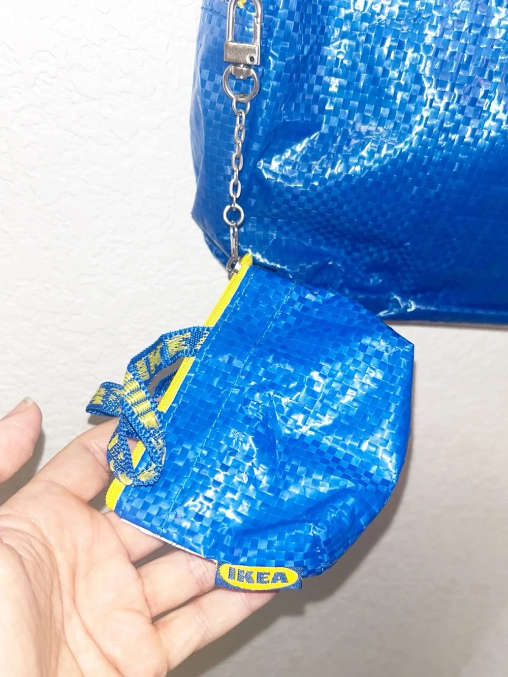 IKEA Bundle The Crossbody Blue Bag With Mini IKEA Duffle Bag Charm/Change Purse